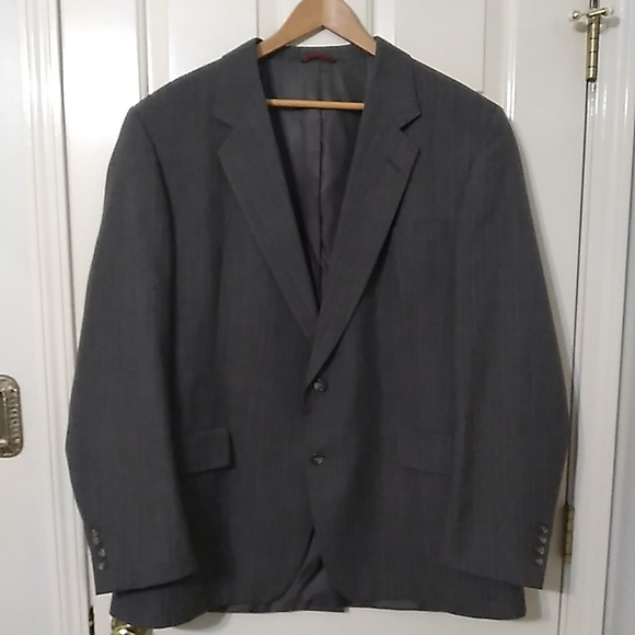 HART SCHAFFNER & MARX LEX KY MENS SZ 50L GREY PIN STRIPE 2 BUTTON SUIT JACKET - Picture 1 of 7